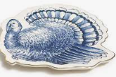 blue and white turkey platter