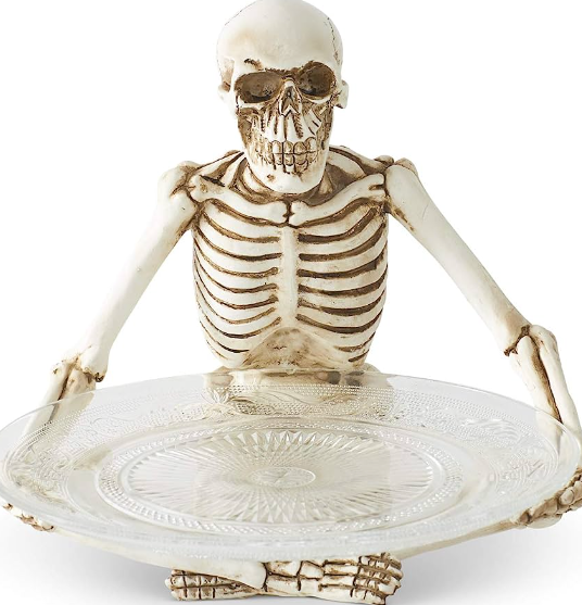 skeleton holding glass
