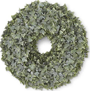22 Inch Real Touch Powdered English Ivy Wreath, Green