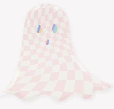 Pink Checker Ghost Plates (x 8)