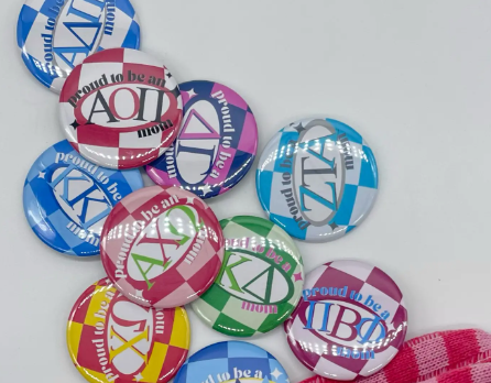 Sorority Mom Pride Buttons