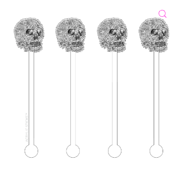 Crystal Studded Skull Acrylic Stir Sticks