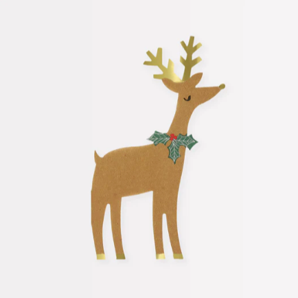 Reindeer With Holly Napkins