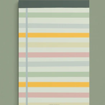 green striped notepad