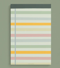 green striped notepad
