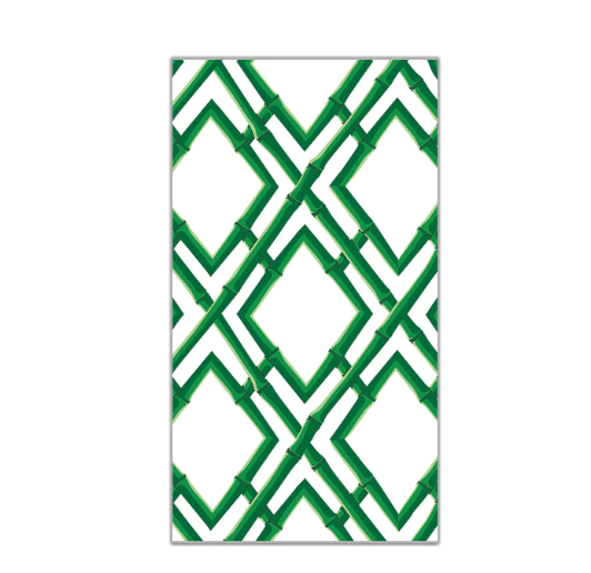 Bamboo Trellis Green Guest Towels
