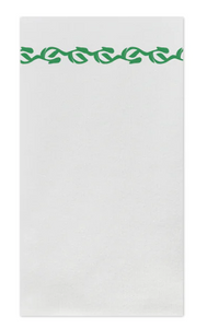 PAPERSOFT NAPKINS FLORENTINE GREEN GUEST TOWELS (PACK OF 20)