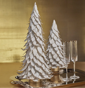 Natural White Leaf Tree With Gold Trim