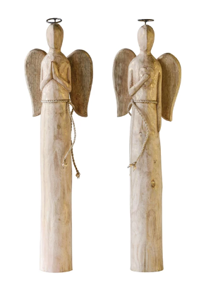 Hand-Carved Mango Wood Angel