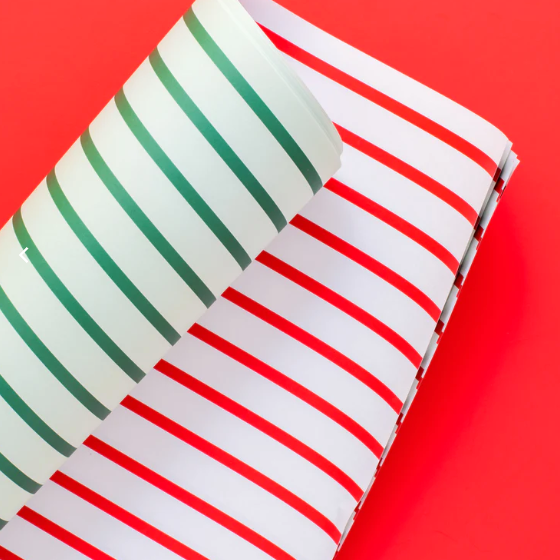 WRAPPING PAPER - GREEN & RED DOUBLE SIDED