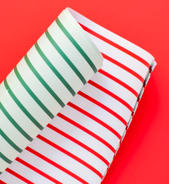 WRAPPING PAPER - GREEN & RED DOUBLE SIDED