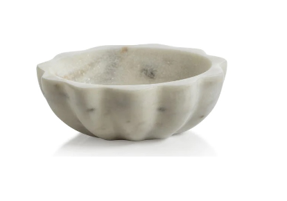 Scalloped Marble Condiment Bowl