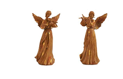 gold resin angel playing violin