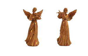 Gold Resin Angel Playing Flute