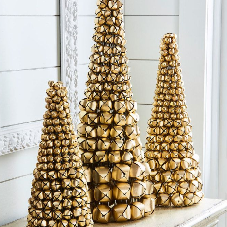 Gold Jingle Bell Cone Tree