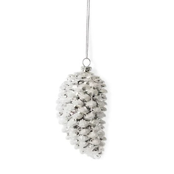 Silver Glitter Pinecone Ornament