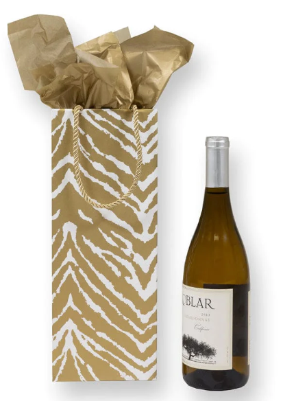 Go Wild Gold & White Wine & Bottle Gift Bag
