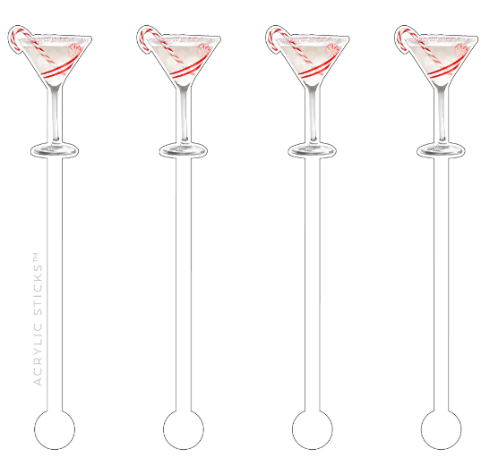 Christmas Martini Acrylic Sticks