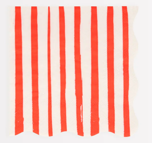 Red Stripe Small Napkins