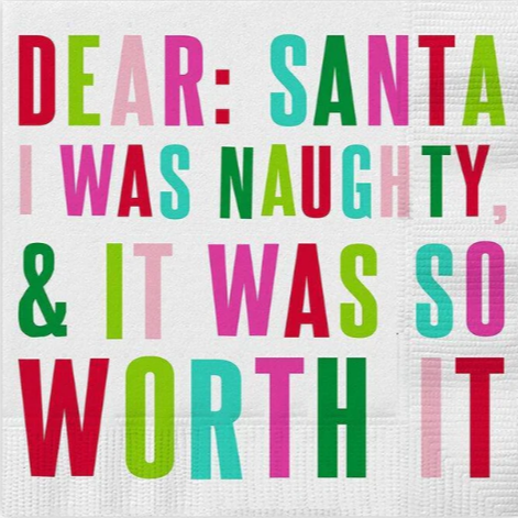 Cocktail Napkins- Dear Santa, I was Naughty