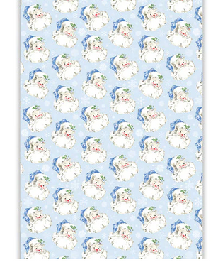 Blue Santa Wrapping Paper