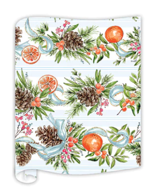 Citrus Pine Cone Wrapping Paper