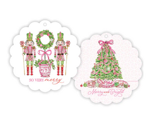 Pink Nutcrackers and Christmas Tree Gift Tags