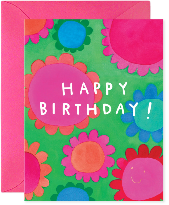 Colorful Flower BDAY Card