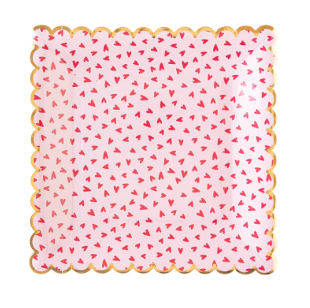 Scattered Hearts Paper Plate