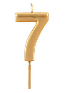 Gold Thick Number Candle