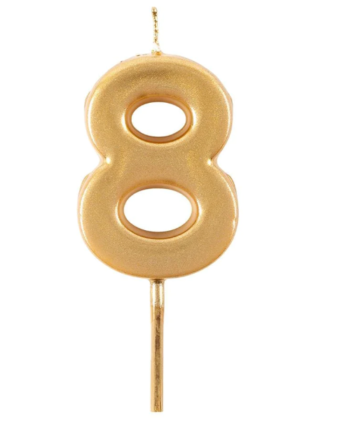 Gold Thick Number Candle