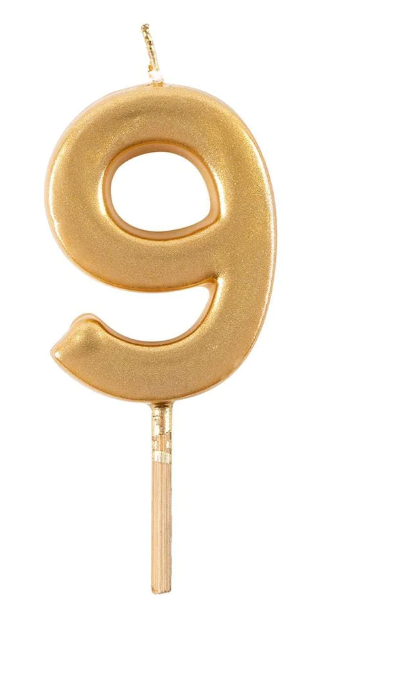 Gold Thick Number Candle