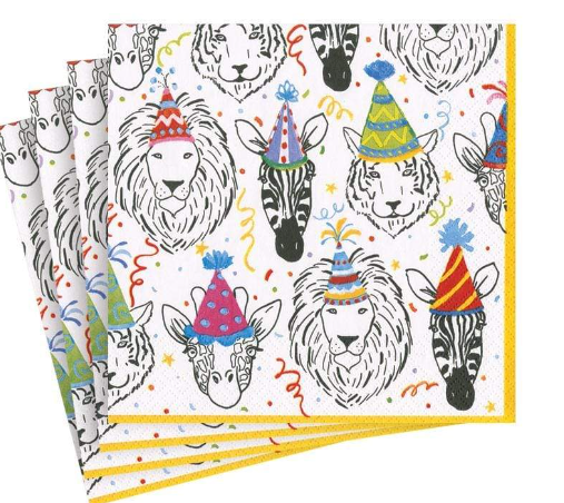 Safari Birthday Beverage Napkin