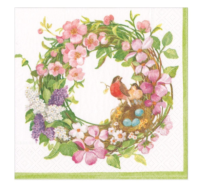 Spring Wreath Luncheon Napkin