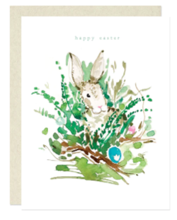 Easter Bunny in Bush Card