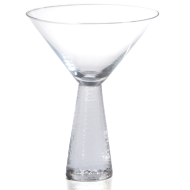 Clear Hammered Stem Martini Glass