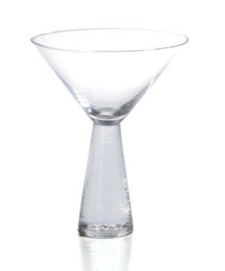 Clear Hammered Stem Martini Glass