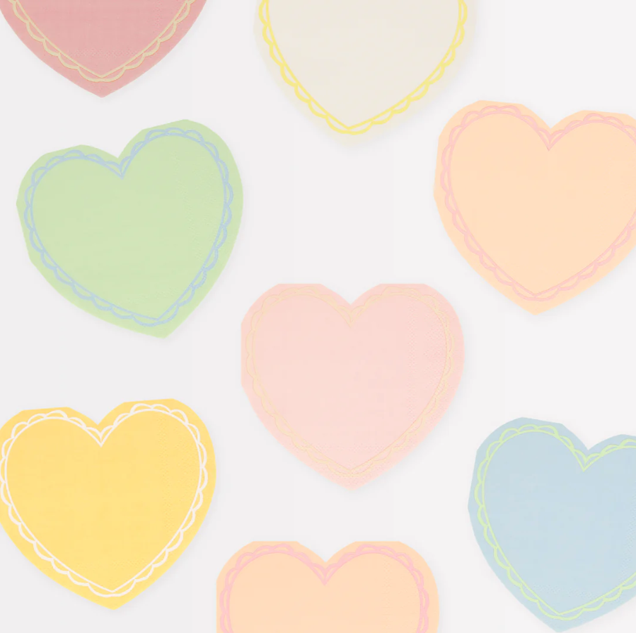 Pastel Heart Small Napkins