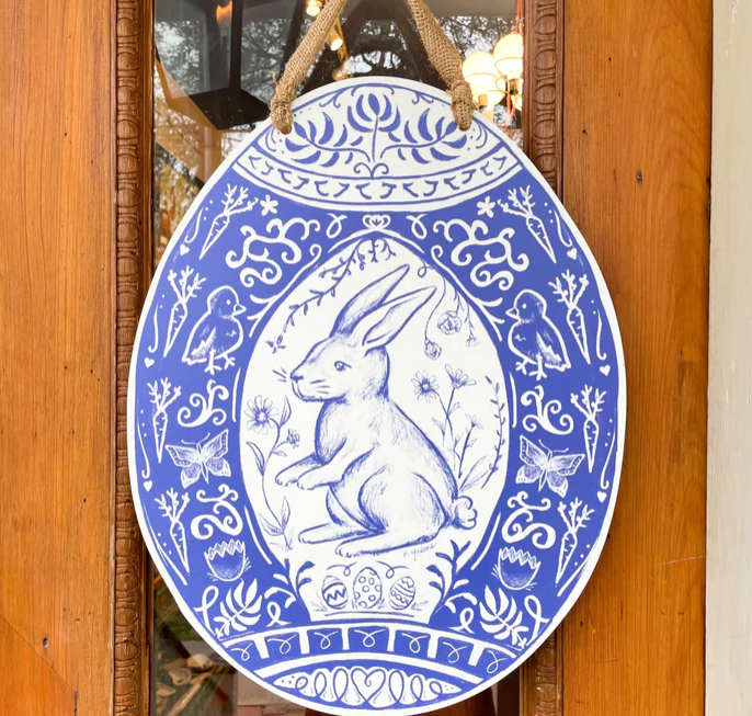 Chinoiserie Easter Egg Door Hanger