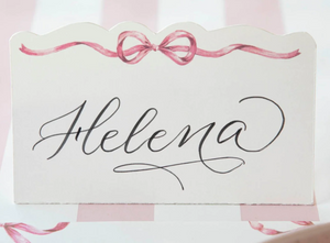 Pink Bow Place Cards