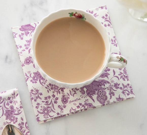 Lilac Peacock Cocktail Napkin