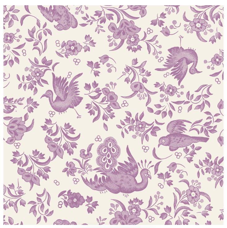 Lilac Peacock Cocktail Napkin