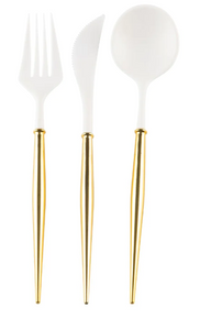 Bella Cutlery Gold and White