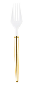 Cocktail Forks White and Gold