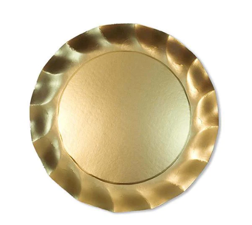 Wavy Gold Satin Dinner Plate