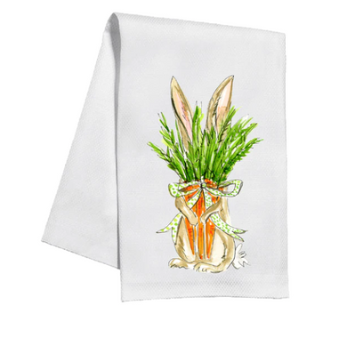 Bunny with Carrots Tea Towel