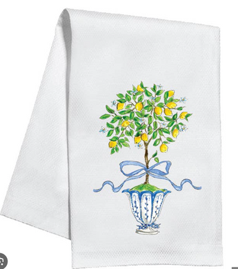 Lemon Chinoiserie Tea Towel