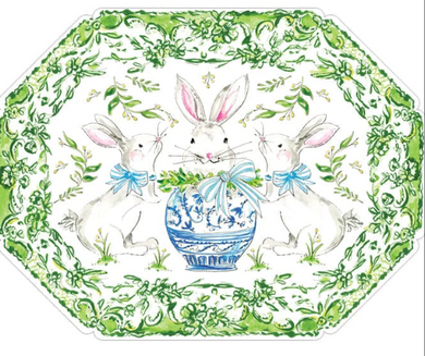 Bunny Chinoiserie Die-Cut Placemat
