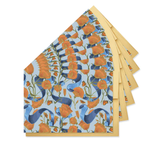 Poppies & Ribbon Stationery Set
