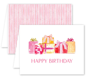 Pink Presents Birthday Card